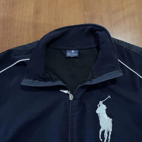 Vintage Polo Ralph Lauren Mens Full Zip Jacket L Navy Blue Classic Big Pony - Picture 6 of 10